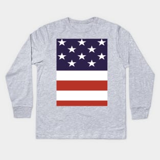 Stars and Stripes Red White and Blue USA Flag Kids Long Sleeve T-Shirt